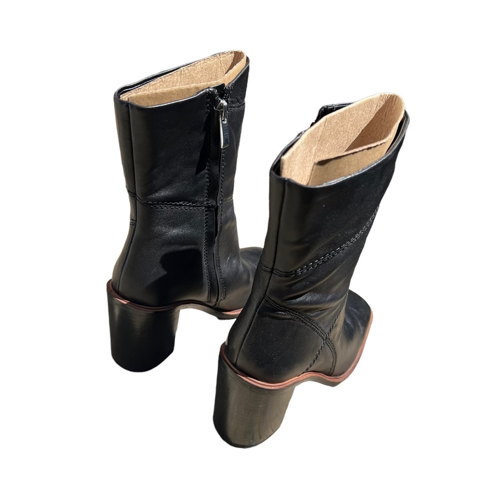 Franco Sarto Block Heeled Leather Boots